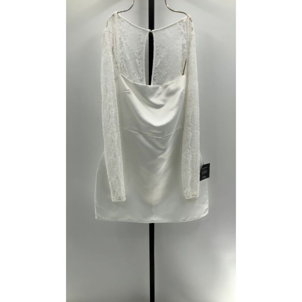 Lulu's White Long Sleeve Lace Dress - Picture 2 of 4